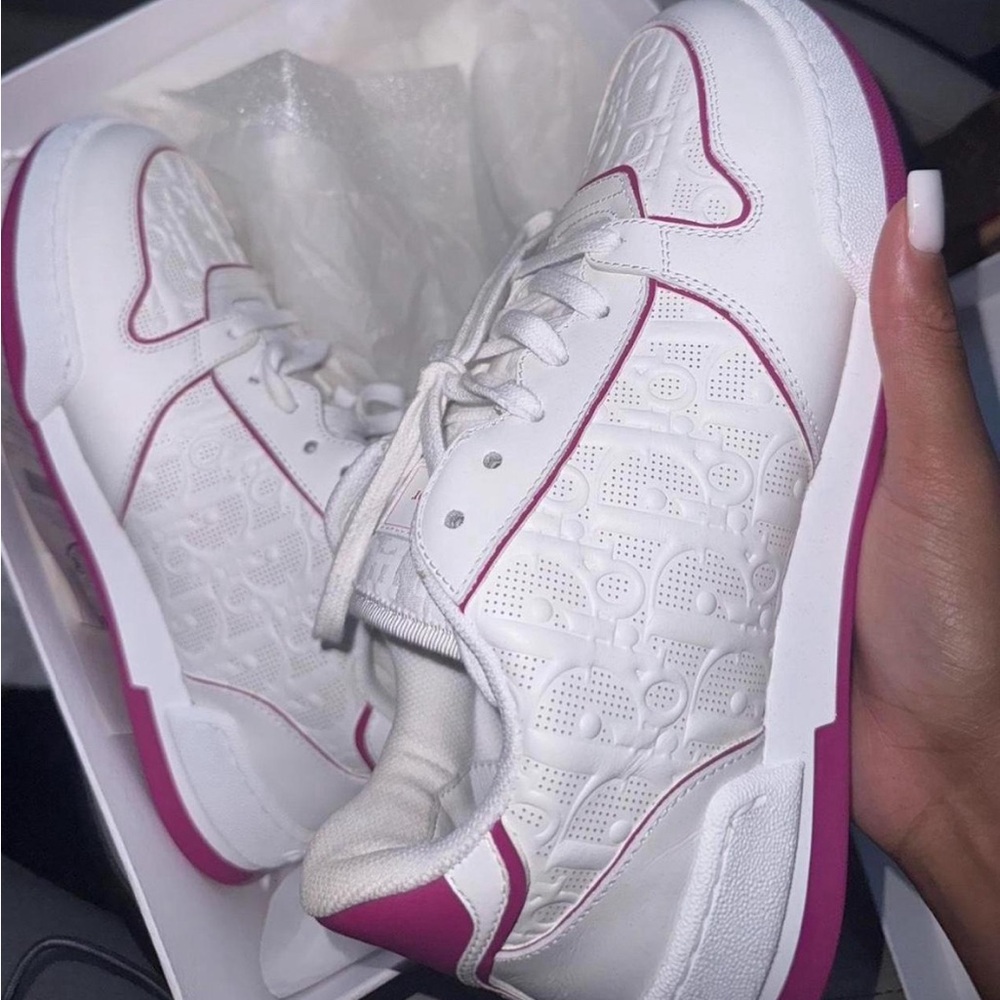 Dior White and Pink Sneakers for Women